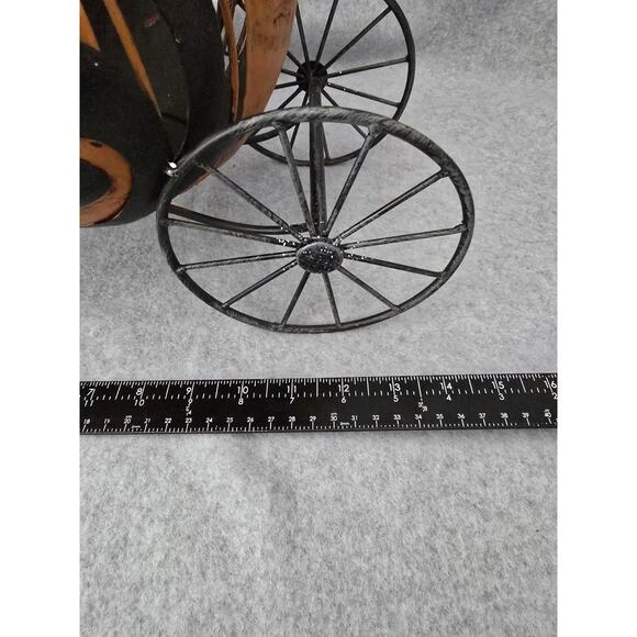 Spooky Halloween Pumpkin Coach Tea Light Decor 14" X 15" - Picture 6 of 8